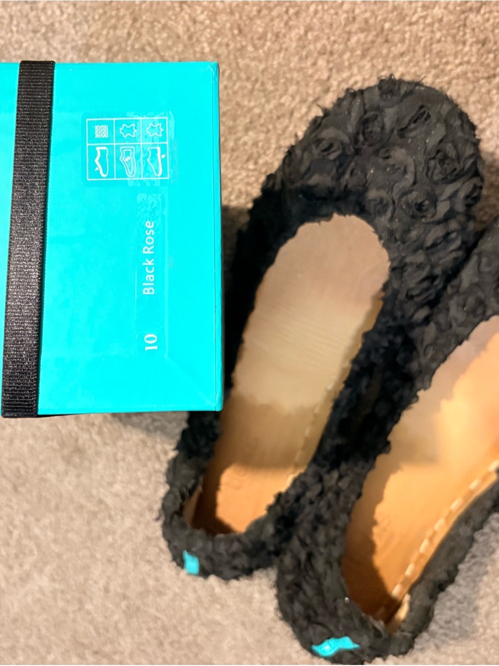 Tieks Black Rose (Limited Release) comes with box, Topper, and bags. - Picture 6 of 6